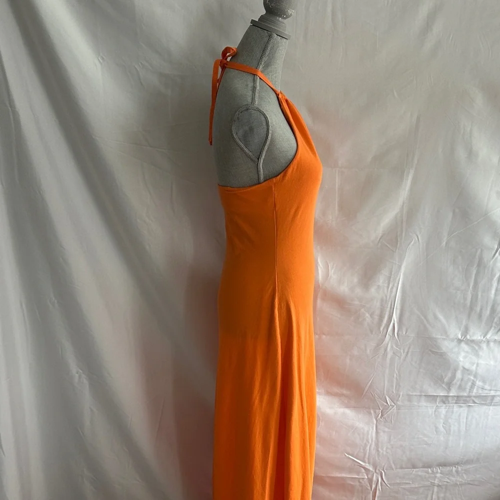 Ralph Lauren Rugby Halter Maxi Dress in Bright Orange, Med - Picture 3 of 9